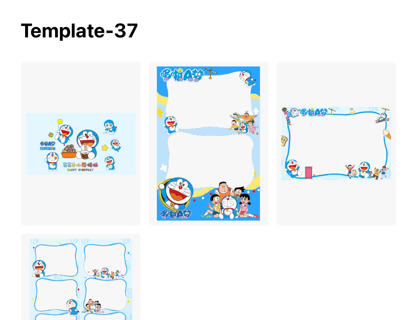 Template 37, Birthday photo template preview