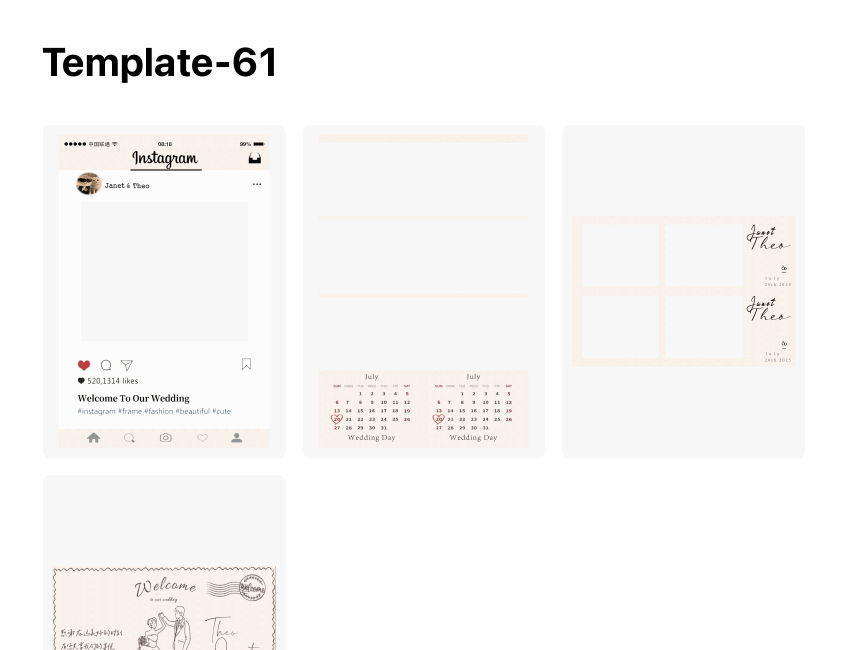 Template 61, Minimal & All-occasion photo template preview