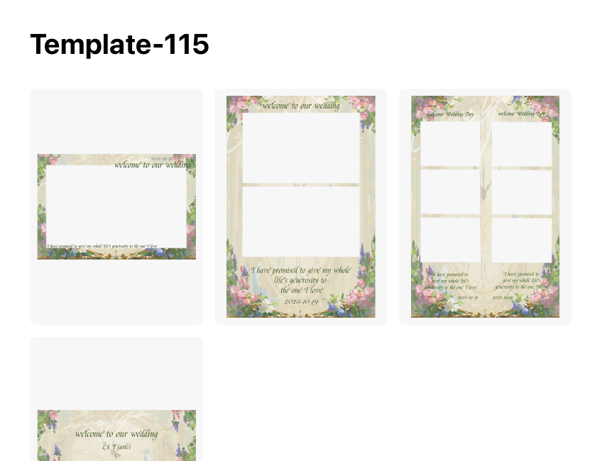 Template 115, Wedding & ROM photo template preview