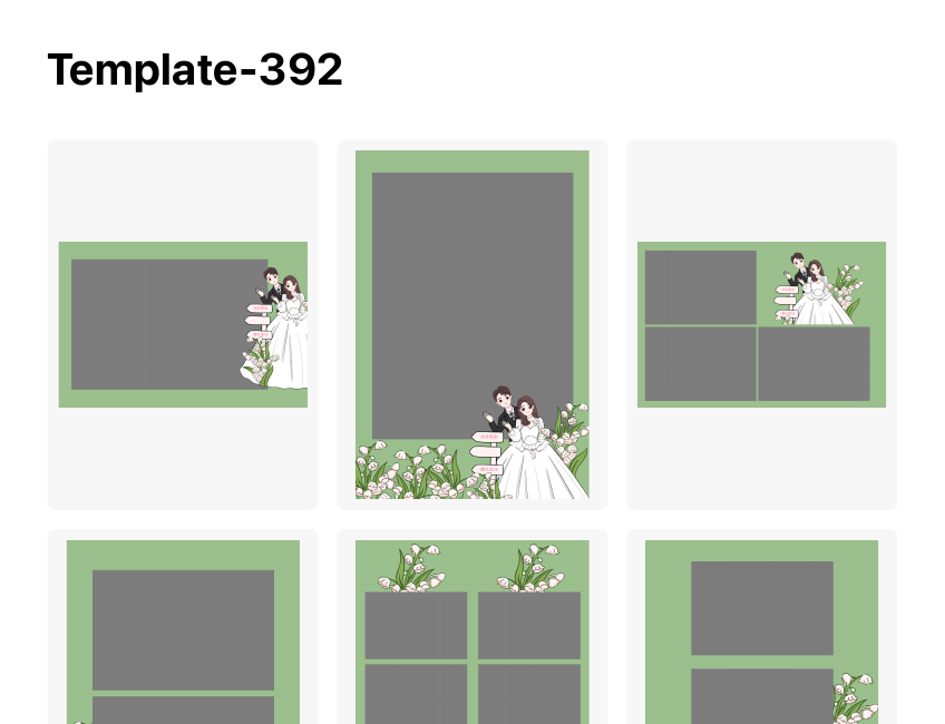 Template 392, Wedding & ROM photo template preview