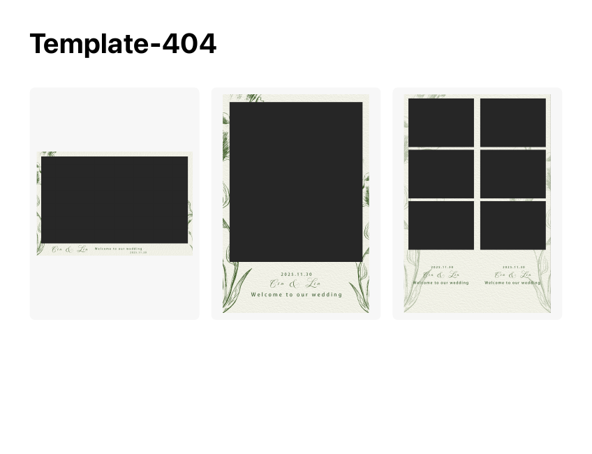 Template 404, Wedding & ROM photo template preview